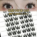 W型つけまつげ 2点セット アイラッシュ 部分用 まつげ ソフト 自然 メイクアップ ナチュラル 長持ち 人気 優しい 長さ8-12mm