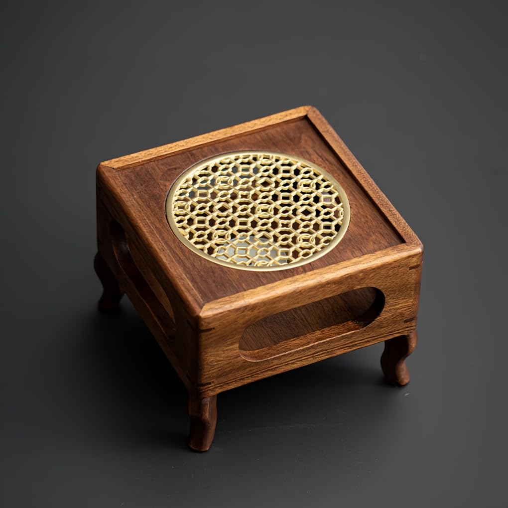 ティーポットウォーマーブラックウォールナットティーウォーマーフラワーティーポットサーマルティーブ..