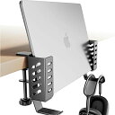 【2個セット】ノートパソコンスタンド 縦置き デスクサイド 収納ラック 幅調整可能 ノートPCラック ノートpcスタンド ラップトップ スタンド ノートパソコンホルダー タブレット収納 ヘッドホンフック付き 卓上収納 放熱対策(3)