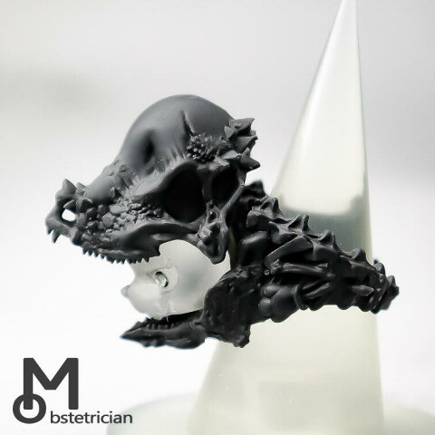 【猫に恐竜”パキケファロサウルス” / Cat in Dinosaur ”Pachycephalosaurus” Ring】キャットインダイナソー”パキケファロサウルス”リング