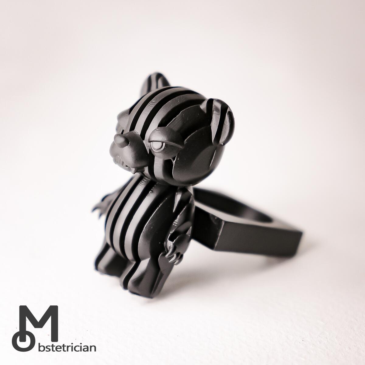 【熊ストライプ/ stripe BEAR ring】ストライプベアリング