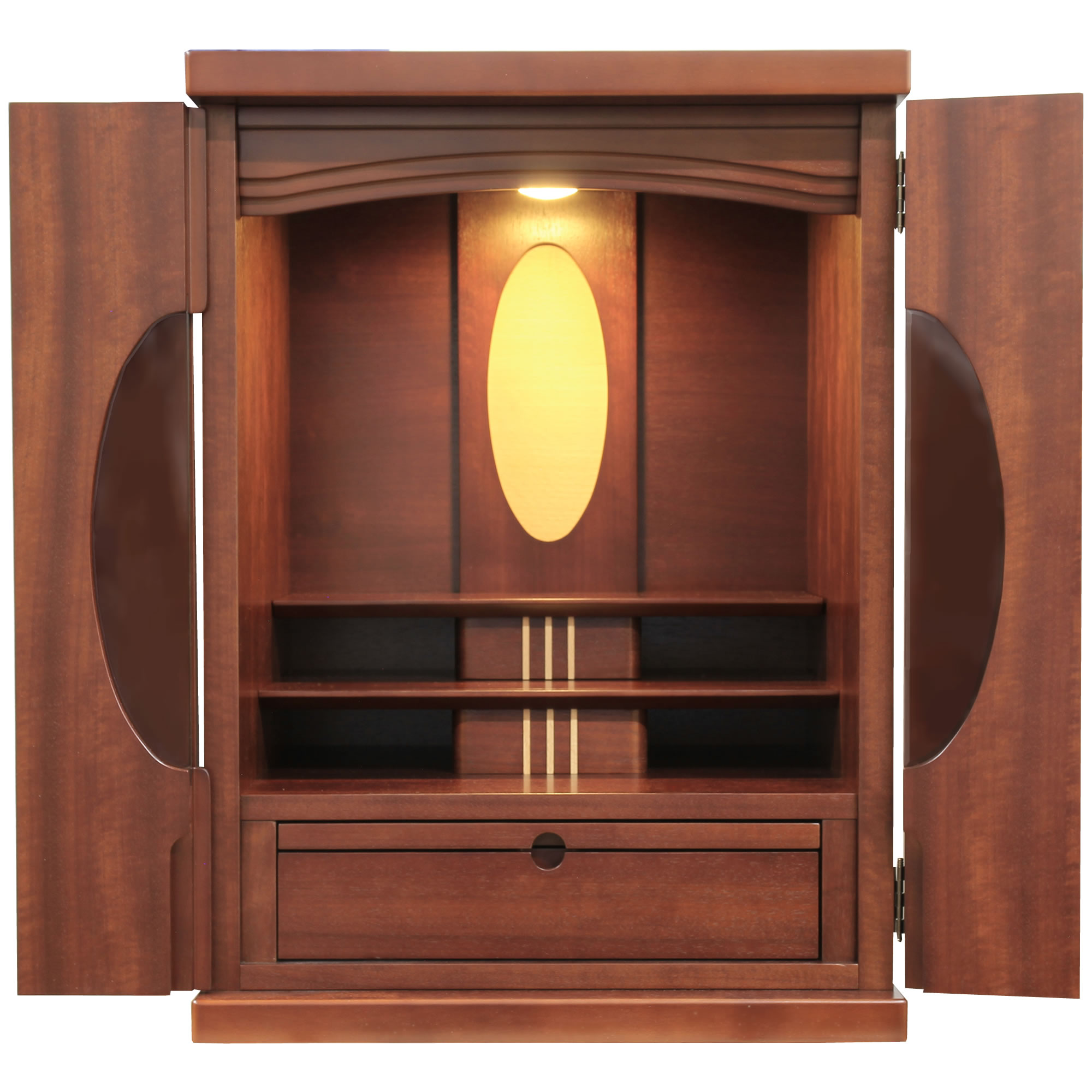 ミニ仏壇 モダン仏壇 セピア18号 マコーレ ガラス扉 LEDライト 照明付き おしゃれな小型仏壇 マンション リビングに最適 家具調 インテリア コンパクト 北欧 かわいい 全宗派対応（浄土真宗・曹洞宗・真言宗など）