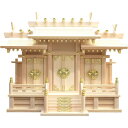 神棚 日本製 国産 三社タイプ 屋根違い三社 中 迫力のサイズ 幅59cm 高47cm 雲シール付 国産檜 木曽檜 ヒノキ 檜 桧 ひのき 開業 事務所 新築 新年 引っ越し マンション アパート お供え 神札 モダン神棚 本格神棚 お札入れ コンパクト 棚板 雲間 御神札 天照大神