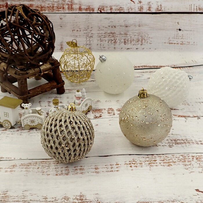 クリスマスツリー オーナメント 北欧 おしゃれ ナチュラル ゴールド ホワイト ボール 飾り セット
