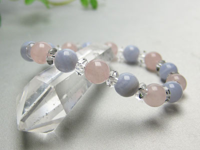 天然石 パワーストーン ブレスレット ローズクォーツ ブルーレース 水晶 AAA パワーストーン レディース メンズ ギフト プレゼント 贈り物 男性 女性 男...