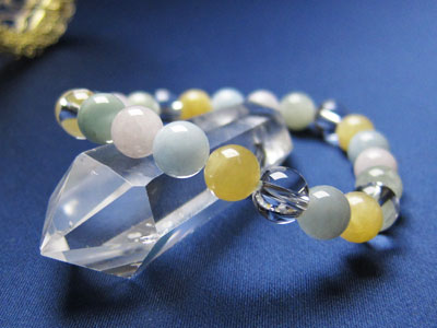 天然石 パワーストーン ブレスレット パステルカラー ベリル イエローカルサイト パワーストーン レディース メンズ 【メール便不可】 ギフト プレゼント 贈り...