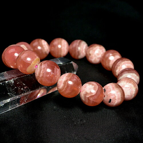 【50%OFF】天然石 最高級5Aグレード 【次回入荷未定】アルゼンチン産インカローズ(ロードクロサイト)ブレスレット12mm玉 内周:約17.5cm ※サイズ...