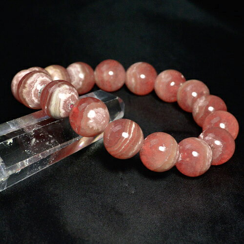 【50%OFF】天然石 最高級5Aグレード 【次回入荷未定】アルゼンチン産インカローズ(ロードクロサイト)ブレスレット12mm玉 内周:約18cm ※サイズ調整...