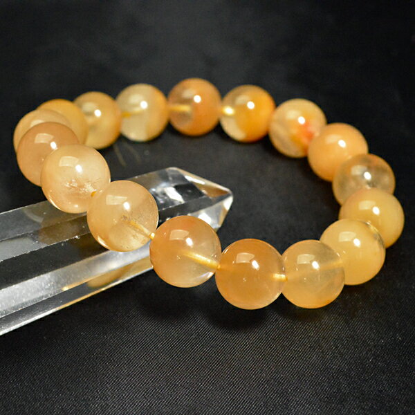 天然石 最高級グレード【次回入荷未定】ブラジル産 イエロー ヘアー クォーツ ブレスレット12mm玉 内径:約17.5cm ※サイズ調整可レディース メンズ 勝...