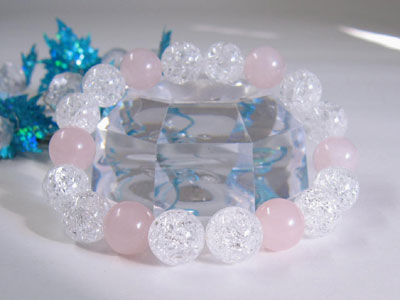 天然石 ブレスレット ローズクォーツ 10mm玉・クラック水晶 10mm玉パワーストーン レディース メンズ ○10te○ ギフト プレゼント 贈り物 男性 女...