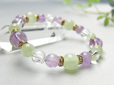 天然石 ブレスレット 高品質 オーストラリアンプレナイト ラベンダーアメジスト 水晶 10・8mm玉 パワーストーン レディース メンズ【メール便不可】 ギフト...