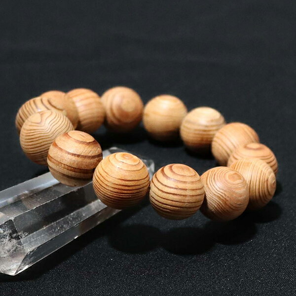 天然石 ブレスレット 【数量限定入荷】【保証書】屋久杉 ギャランティーカード付14mm玉 屋久島 縄文杉 世界遺産 屋久杉 パワーストーン レディース メンズ ...