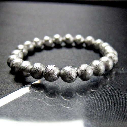 天然石 パワーストーン ブレスレット 【鑑別書付き】 【次回入荷未定】 隕石 ギベオン 8mm玉 サイズ:内周約17cm レディース メンズ 勝負 恋愛天然石 ...