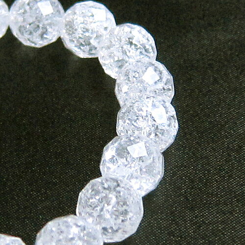 天然石 ブレスレット クラック水晶 10mm玉 64面 ミラーボールカット パワーストーン レディース メンズ ○10te○ ギフト プレゼント 贈り物 男性 女性 男 女 誕生日 ラッピング 包装