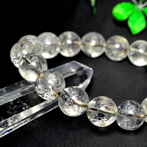 天然石 【限定1点】 ブレスレット ルーマニア産 スティブナイトインクォーツ12mm玉 内周:約17cm ※サイズ調整可 パワーストーン レディース メンズ 【...