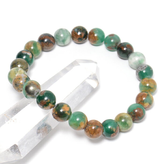 天然石 パワーストーン【数量限定】 アフリカ産 ヴァーダイト ブレスレット約8mm玉 ※サイズ調整・ワイヤー変更可レディース メンズ 勝負 恋愛 ギフト プレゼ...