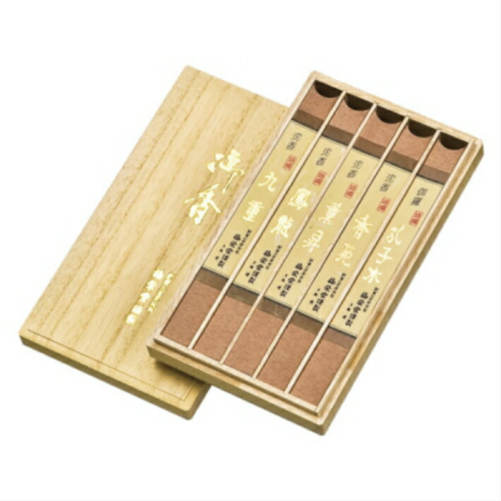 【伽羅、沈香など稀少な天然香料をふんだんに使用したお線香の五種詰め合わせセット】特撰五種詰合せ(桐箱入)【線香 お線香 高級線香 梅栄堂 ギフト 贈答用 高級 ...