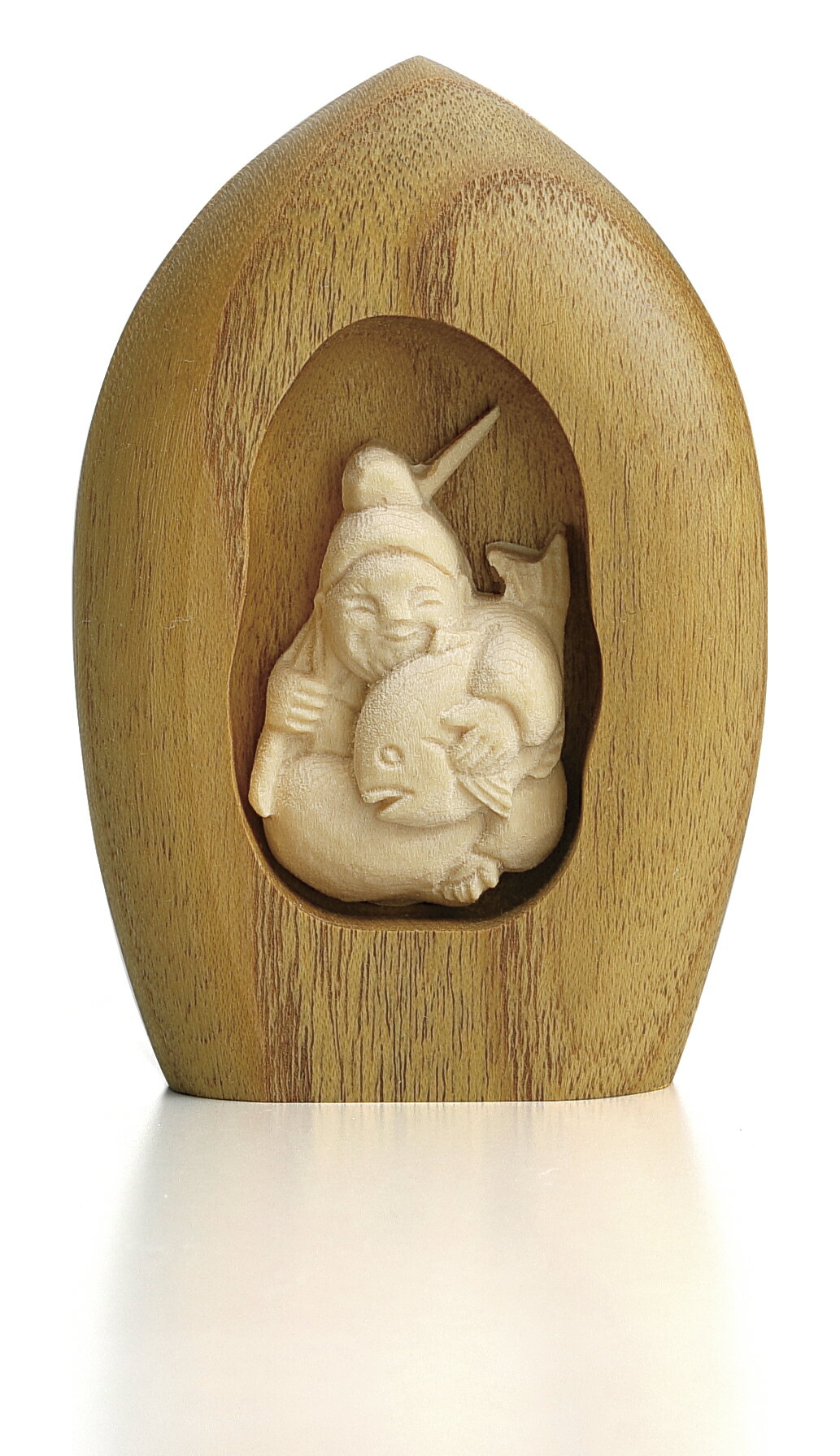 【手のひらのおまもり】七福神 恵比寿天【桑 ヒバ おまもり 七福神 御守 高級 専門店】