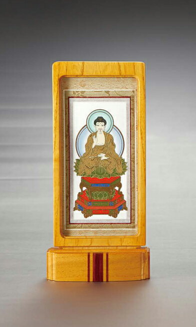 国産スタンド 掛軸LB色（小） 御本尊一幅【掛け軸 スタンド 自立型 家具調 掛軸 本尊 無垢 象嵌 日本製..