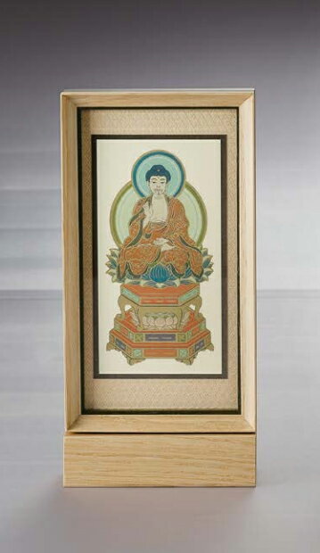 国産スタンド 掛軸 美楽NA色（小） 御本尊一幅【掛け軸 スタンド 自立型 家具調 掛軸 本尊 栓 無垢 日..