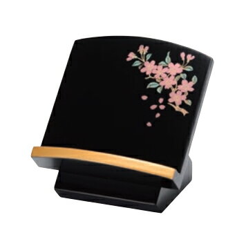 【過去帳台】木製座り見台『黒フチ金 桜蒔絵』3.0【過去帳 過去帳台 日本製 蒔絵 見台 高級 専門店】