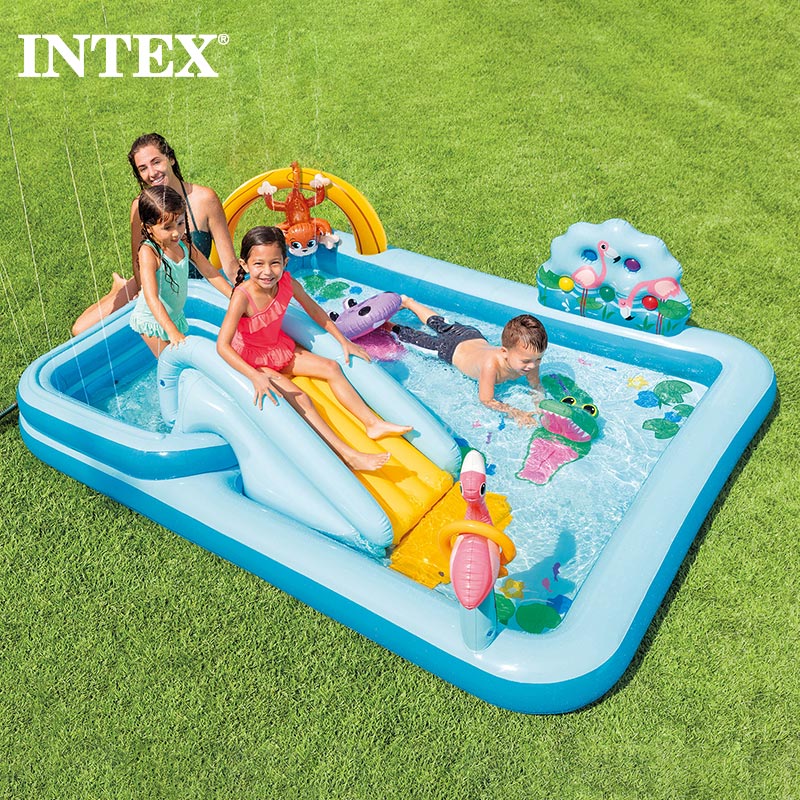 全品5%OFF件配布中 INTEX/インテックス キッズ 大人用プール ジャングルアドベンチャープレイセンター 57161 大型 プール 家庭用 すべり台 付き ビーチ 海水浴 ビニールプール 大きい SUMMER ジュニア 子供用 こども用 男の子用 女の子用