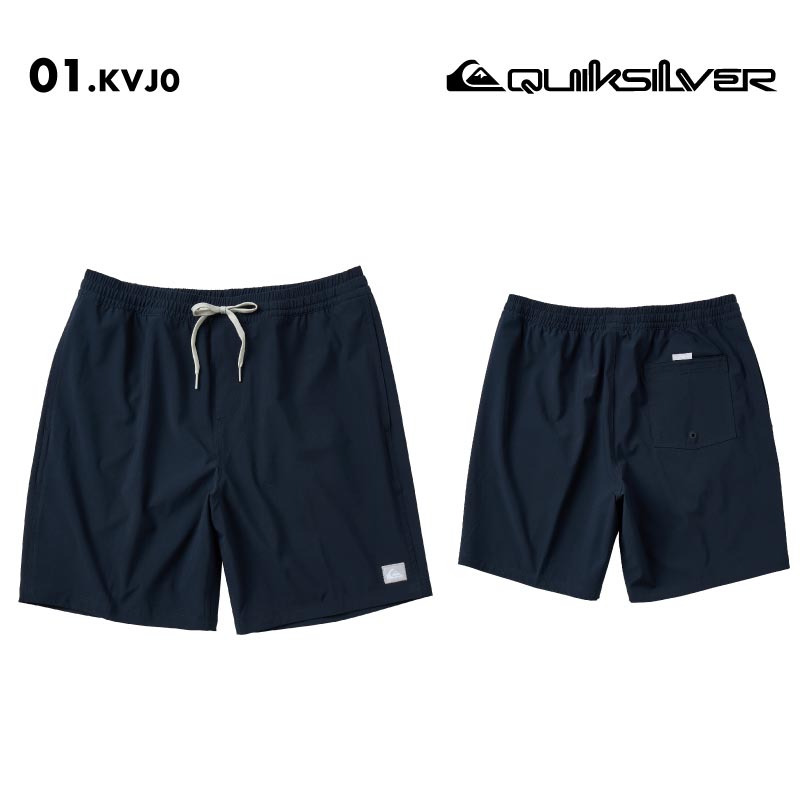QUIKSILVER/クイックシルバー メンズ サーフパンツ SOLID VOLLEY 19NB 2025 SUMMER QBS252006 ボードショーツ サーフトランクス ビーチ 水着 無地 ロゴ ビーチ 海 プール ブランド 男性用 《☆》 SS限定