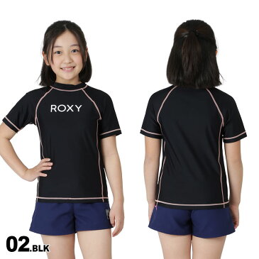 ROXY ロキシー キッズ 半袖 ラッシュガード TLY221109 ビーチ 速乾 ティーシャツ ロゴ Tシャツタイプ みずぎ UVカット プール 水着 海水浴 ジュニア 子供用 こども用 女の子用