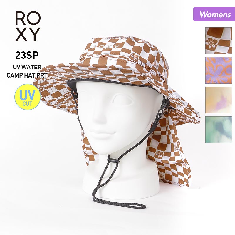 ROXY ロキシー レディース サーフハット 帽子 RSA231716 紫外線対策 首元日除け付き ぼうし サファリハット UVハット UV対策 ストラップ付き アウトドアハット 女性用