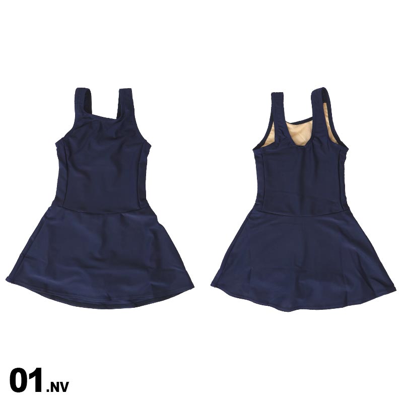 スクール水着 22 Spring Summer キッズ A Aライン スカート ストレッチ 紺色 低価格で大人気の 女の子用 海水浴 子供用 ビーチ ワンピース ジュニア こども用 プール ネイビー