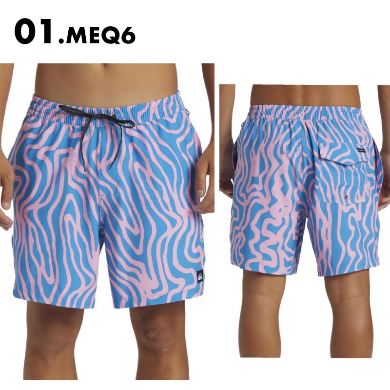 QUIKSILVER/クイックシルバー メンズ ボードショーツ SURFSILK MIX VOLLEY 17NB 2024 SPRING AQYJV03143 撥水 ボタニカル 柄 ドローコード ウエスト ポケット付き 速乾 海水浴 ブランド ロゴ 【OTMSS】 【☆】