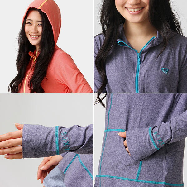 ROXY/ロキシーレディース長袖ラッシュガードパーカーラッシュパーカーUVパーカージップアップ水着