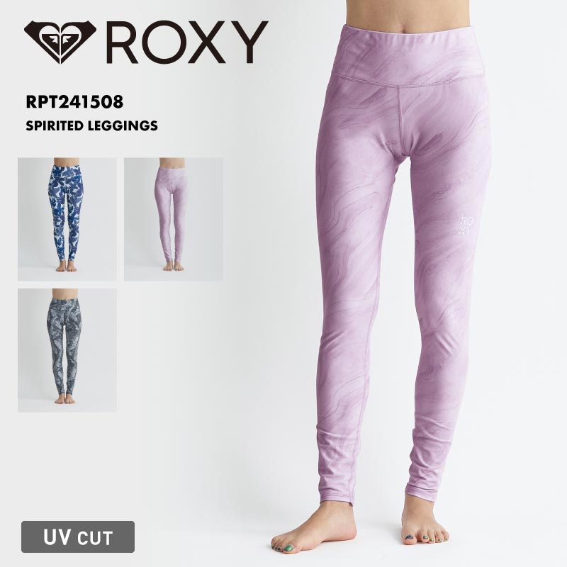 全品10％OFF券配布中 ROXY/ロキシー レディース レギンス SPIRITED LEGGINGS 2024 SPRING FITNESS RPT241508 水陸両用 速乾 UVカット 無地 紫外線対策 海 日焼け止め対策 紫外線対策 ブランド 柄物 女性用