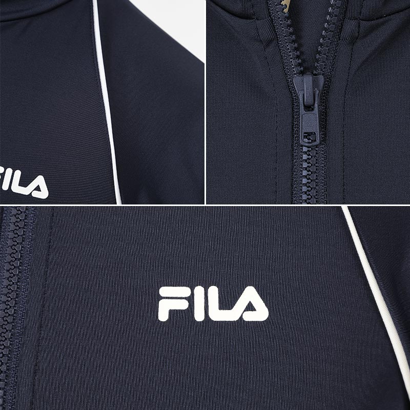 全3色 Fila の長袖 ラッシュガード 22 Spring Summer フィラ キッズ 長袖 12 フルジップ ジップアップ スクール 学校 女の子用 男の子用 プール 子供用 海水浴 大切な 紫外線対策 水着 ジュニア こども用 Uvカット