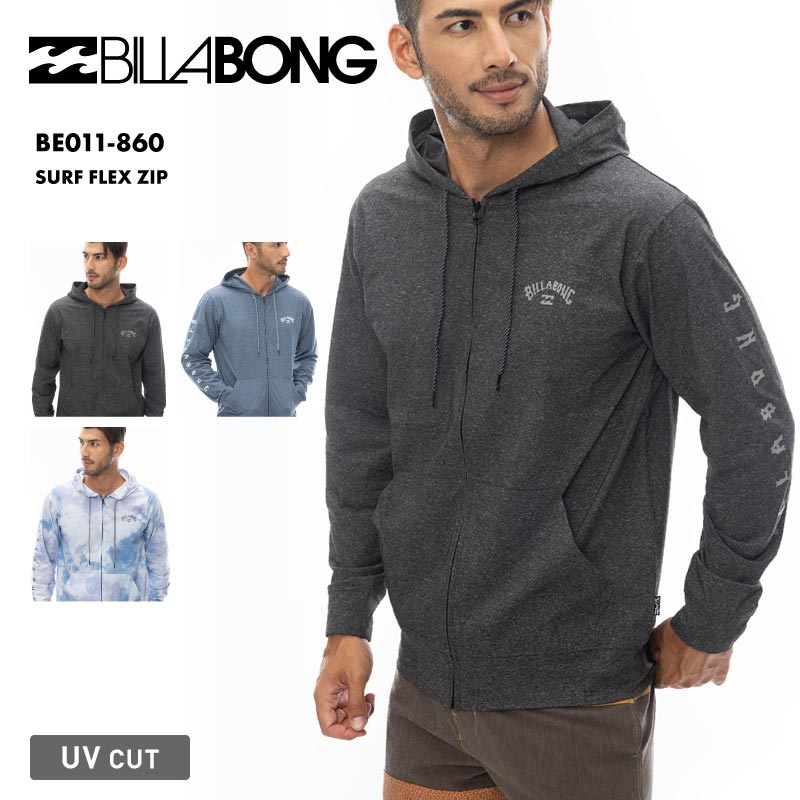 楽天スポーツ＆スノーボードのOCSTYLEBILLABONG/ビラボン メンズ 水陸両用 ジップパーカー SURF FLEX ZIP 2024 SPRING BE011-860 長袖 ラッシュガード ラッシュパーカー 海水浴 UVケア 日焼け対策 プール ビーチ ブランド 男性用