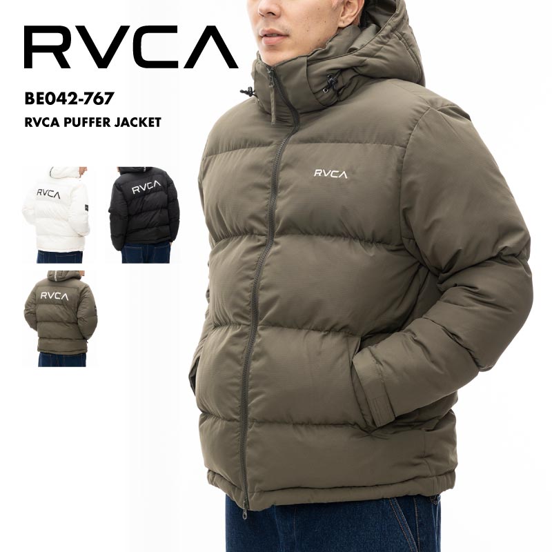 RVCA/ルーカ メンズ アウター RVCA PUFFER JACKET 2024 FALL&WINTER BE042-767 ジャケット フード着脱可能 ドローコード 二重袖リブ 撥水 防寒 暖かい パファージャケット 秋冬 男性用 男性用