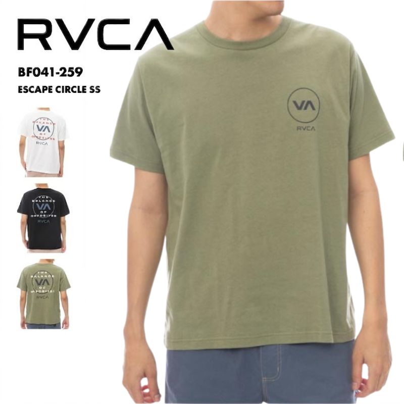 RVCA/ルーカ メンズ 半袖 Tシャツ ESCAPE CIRCLE SS 25 SPRING BF041-259 クルーネック 綿100 シンプル ベーシック ロゴ グラフィック おしゃれ かっこいい ブランド 男性用 《☆》 型落ち アウトレット