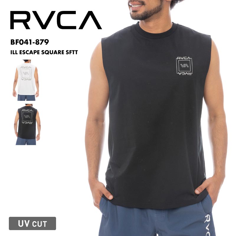 RVCA/ルーカ メンズ タンクトップ ラッシュガード ILL ESCAPE SQUARE SFTT 25 SPRING BF041-879 速乾 UVカット ノースリーブ UPF50 グラフィック ゆったり ルーズ オーバー プール ビーチ 男性用