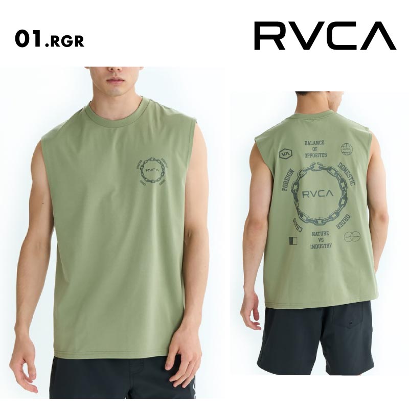 全品10%OFF券配布 RVCA/ルーカ メンズ タンクトップ ラッシュガード CHAIN RELEASE...