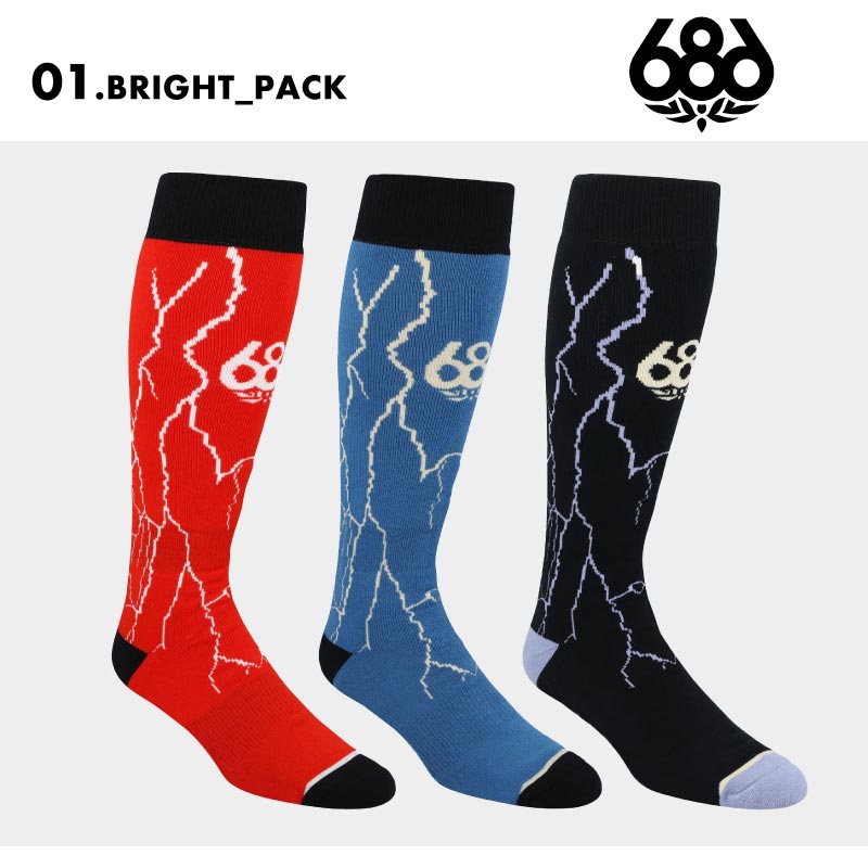 スポーツ&スノーボードのOCSTYLEの686/シックスエイトシックス メンズ 靴下 STORM SOCK 3PK WINTER 24-25 M4WNSOC152 ソックス くつ下 ロゴ アウトドア ブランド おしゃれ 男性用 《OTMSS》 型落ち アウトレット｜アングル3