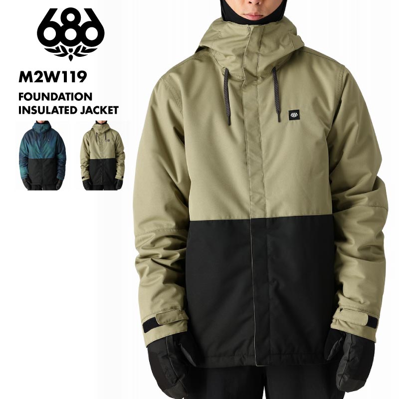 686/シックスエイトシックス メンズ スノージャケット FOUNDATION INSULATED JACKET WINTER 24-25 M2W119 スノーボード スキー ウインタースポーツ 防寒 スノボウェア スキーウェア アウター シンプル 中綿入り パスポケット 男性用 【MDW】