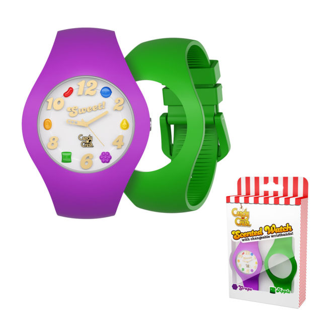 新着！！【送料無料】【数量限定】Candy Crush キャンディークラッシュ　Scented Watch ユニセックスウォッチ 香りがついた交換可能なリストバンド付腕時計