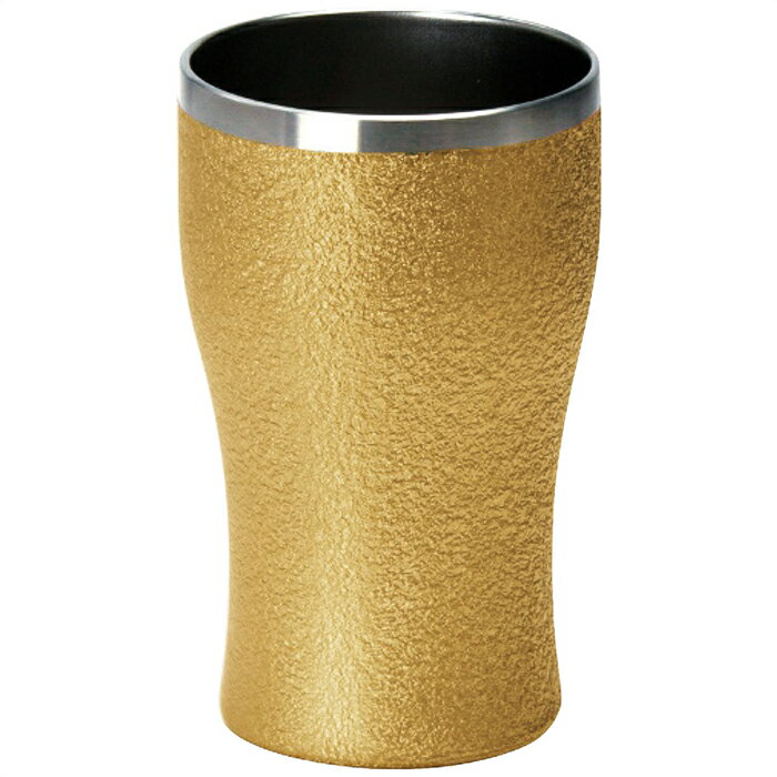 【記念品・景品用】 山勝美濃陶苑 ルミナス 真空二層タンブラー390ml ゴールド LMS-2052A（ゴールド）