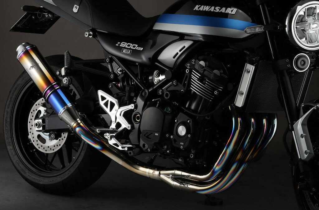 AELLA アエラ「ワイバン」コラボ チタンフルエキゾーストマフラー チタングラデーション 車検対応 Z900RS、Z900RS CAFE　AE-42023-SC