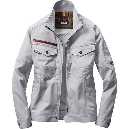 BURTLE バートル ストレッチジャケット 長袖ジャケット 秋冬 5Lサイズ シルバー ユニセックス 作業着 7051-5-5L