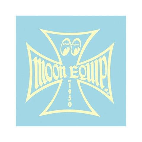 ORIONACE IIG[X MOONEYES IRON CROSS XebJ[ 8x8cm IV MQD-024-IV