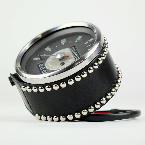 GOODS グッズ Leather Meter Cover　スタッズ/SILVER　80φSMITHスタイルメーター対応 KYC-00033