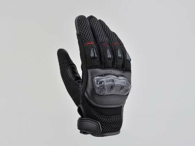 DAYTONA デイトナ 【Lサイズ】バイク用 グローブ 手のひら 本革(ヤギ革) 春夏 カーボンプロテクター タッチパネル対応 カーボンメッシュグローブ DG-003 ブラック 32433