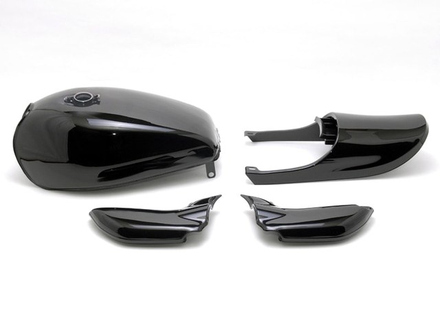 ゼファー750 Z2タイプスチールタンクセット(Z2キャップ仕様)ソリッドブラック ドレミコレクション 20128