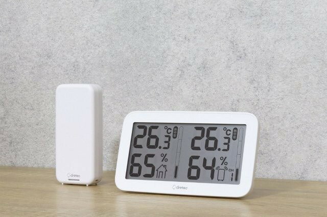dretec ドリテック コードレス温湿度計 離れた部屋の温湿度がわかる O-419WT [2]